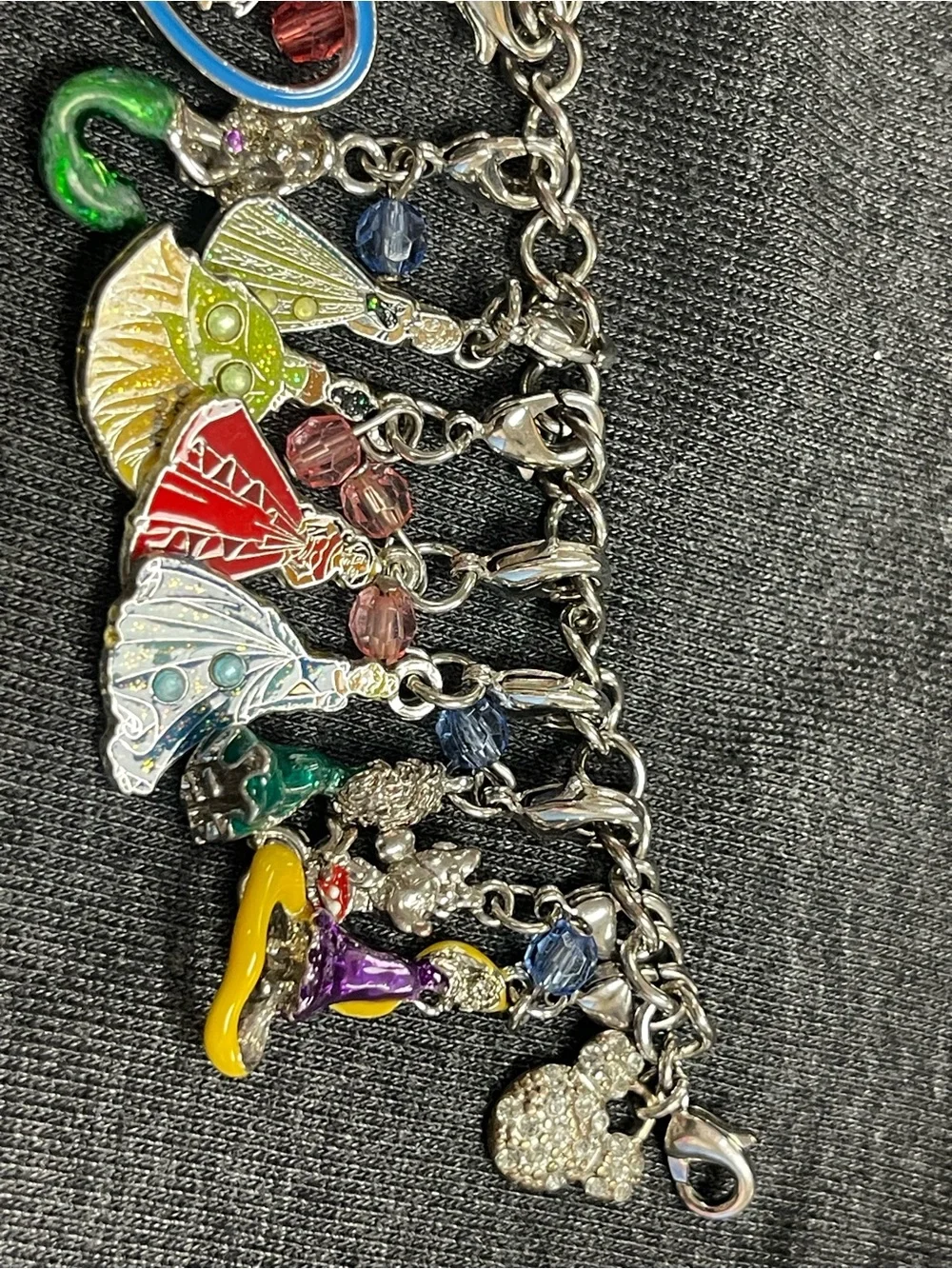 Disney Silver-Tone Multicolor Enamel Charm Bracelet